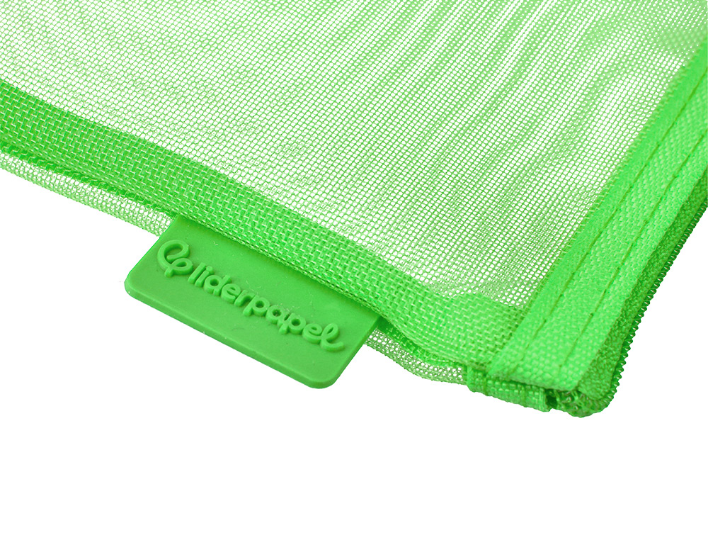 BOLSA ZIPPER BAG LIDERPAPEL POLIESTER TRANSPIRABLE MULTIUSOS TICKET 230X115 MM VERDE PASTEL