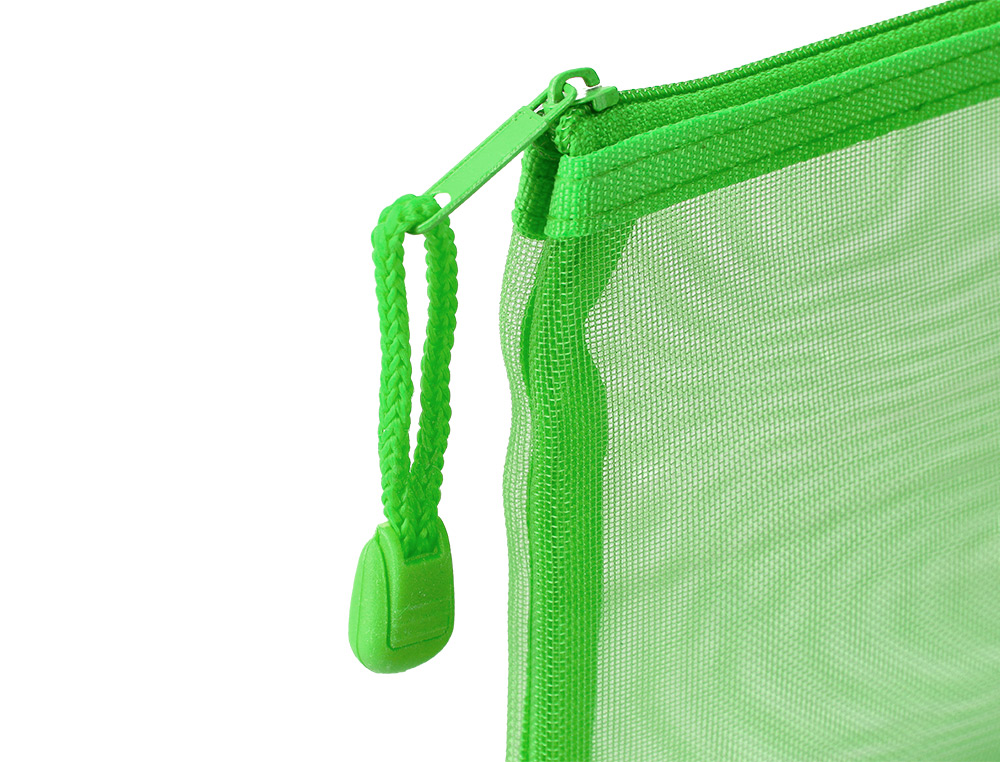BOLSA ZIPPER BAG LIDERPAPEL POLIESTER TRANSPIRABLE MULTIUSOS TICKET 230X115 MM VERDE PASTEL