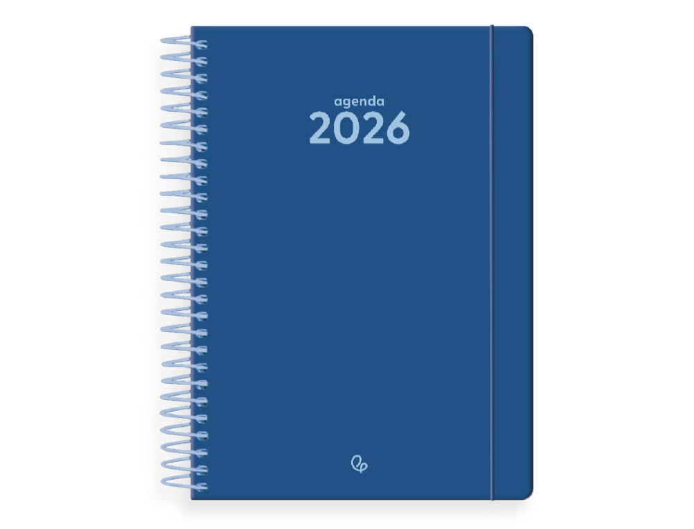AGENDA ESPIRAL LIDERPAPEL CLASSIC A5 2026 DIA PAGINA AZUL OSCURO PAPEL 70 GR FSC