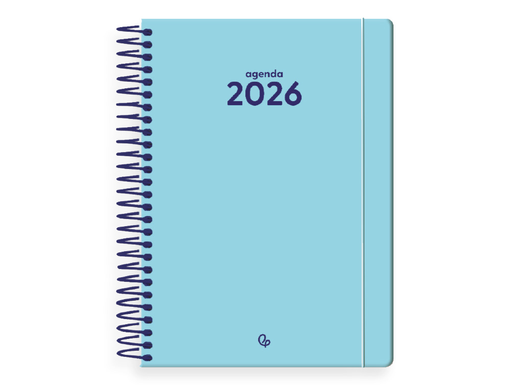 AGENDA ESPIRAL LIDERPAPEL CLASSIC A5 2026 SEMANA VISTA AZUL CLARO PAPEL 70 GR FSC