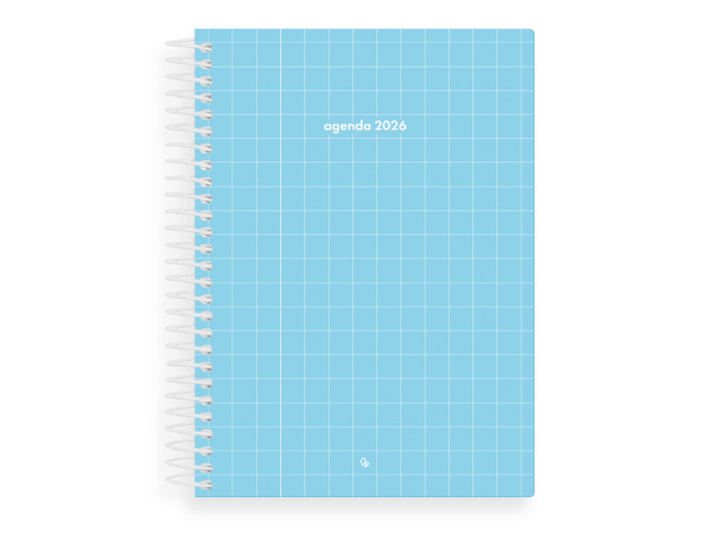 AGENDA ESPIRAL LIDERPAPEL GAZI A4 2026 DIA PAGINA AZUL CLARO PAPEL 70 GR FSC