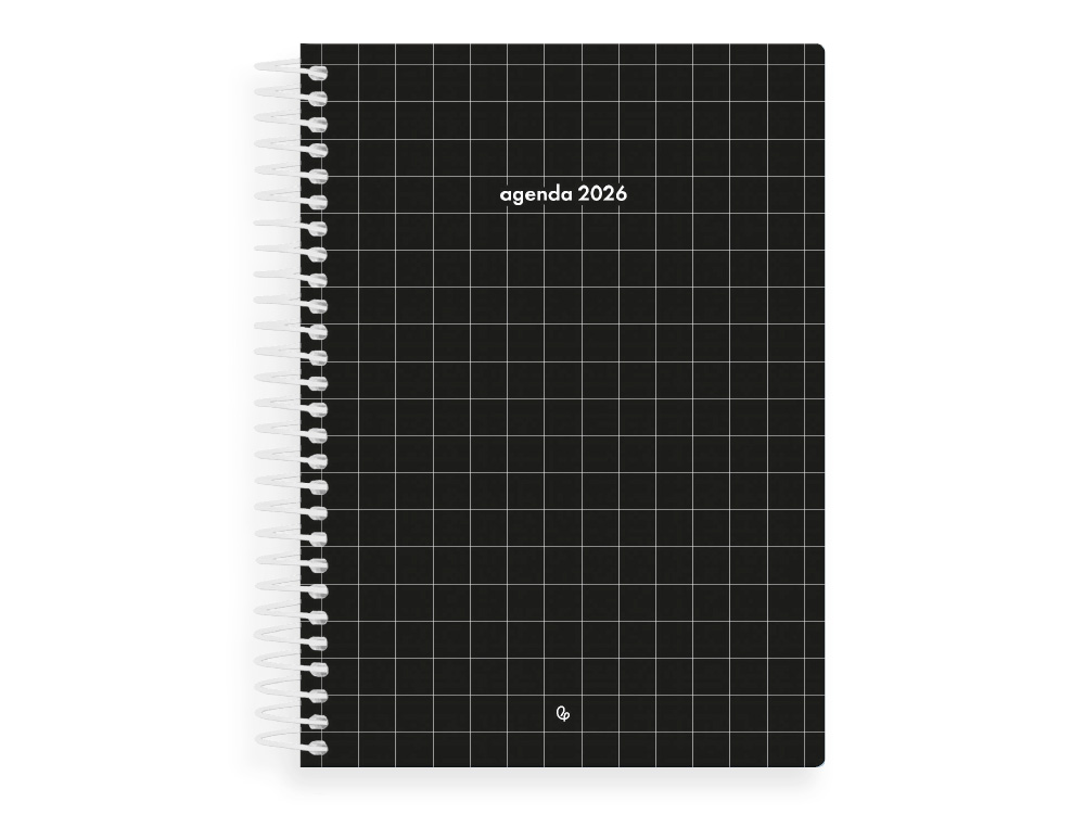 AGENDA ESPIRAL LIDERPAPEL GAZI A5 2026 DIA PAGINA NEGRO PAPEL 70 GR FSC