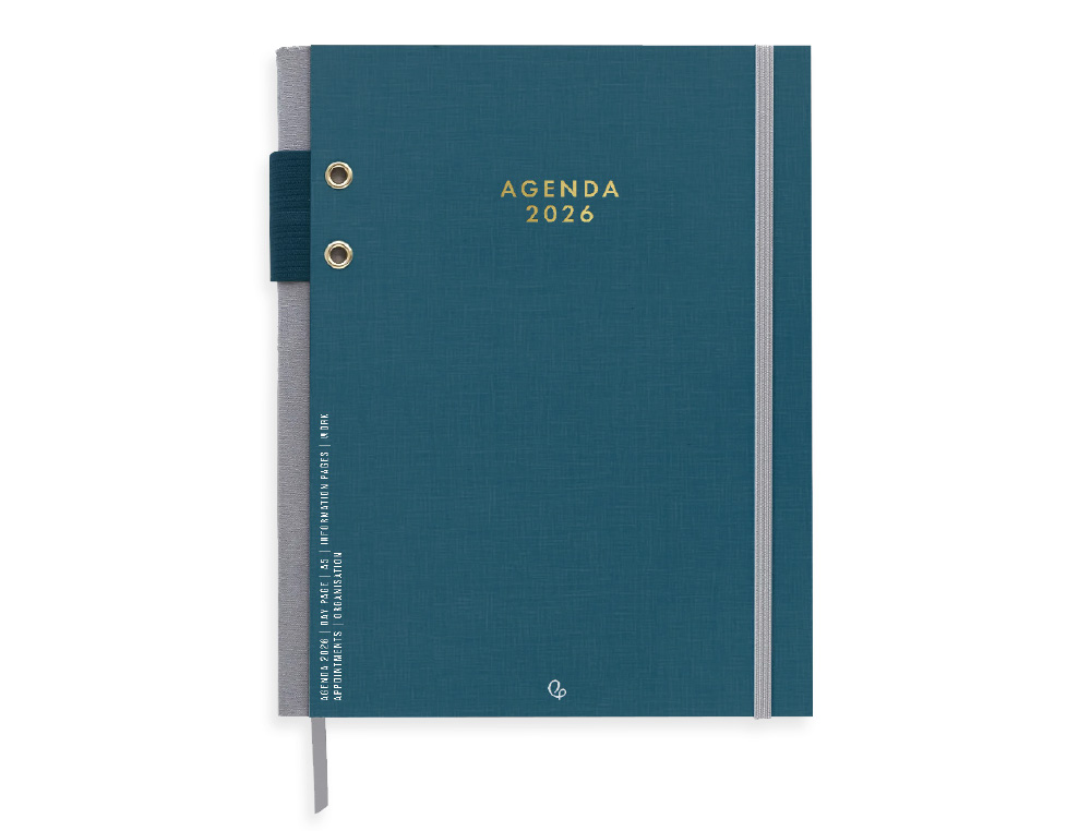 AGENDA ENCUADERNADA LIDERPAPEL PAXOS A5 2026 DIA PAGINA PAPEL 70 GR FSC