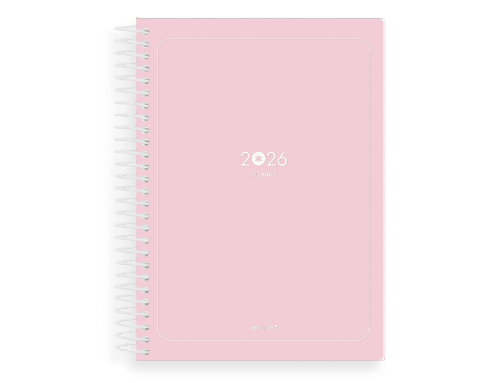 AGENDA ESPIRAL ANTARTIK ESSENTIALS A5+ 2026 DA PGINAROSA PAPEL 80G FSC