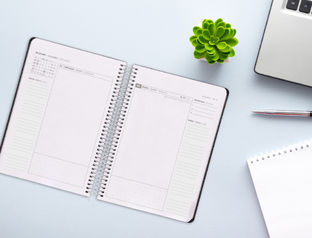 AGENDA ESPIRAL ANTARTIK ESSENTIALS A5+ 2026 DA PGINAROSA PAPEL 80G FSC