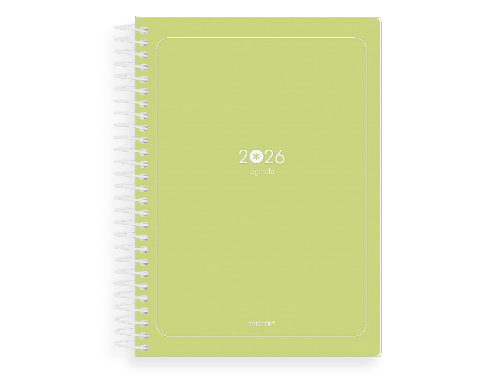 AGENDA ESPIRAL ANTARTIK ESSENTIALS A5+ 2026 DÍA PÁGINAVERDE PAPEL 80G FSC