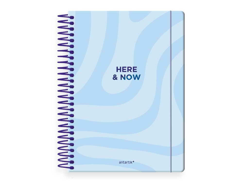AGENDA ESPIRAL ANTARTIK HERE AND NOW A5+ 2026 DA PGINA AZUL CLARO PAPEL 80G FSC