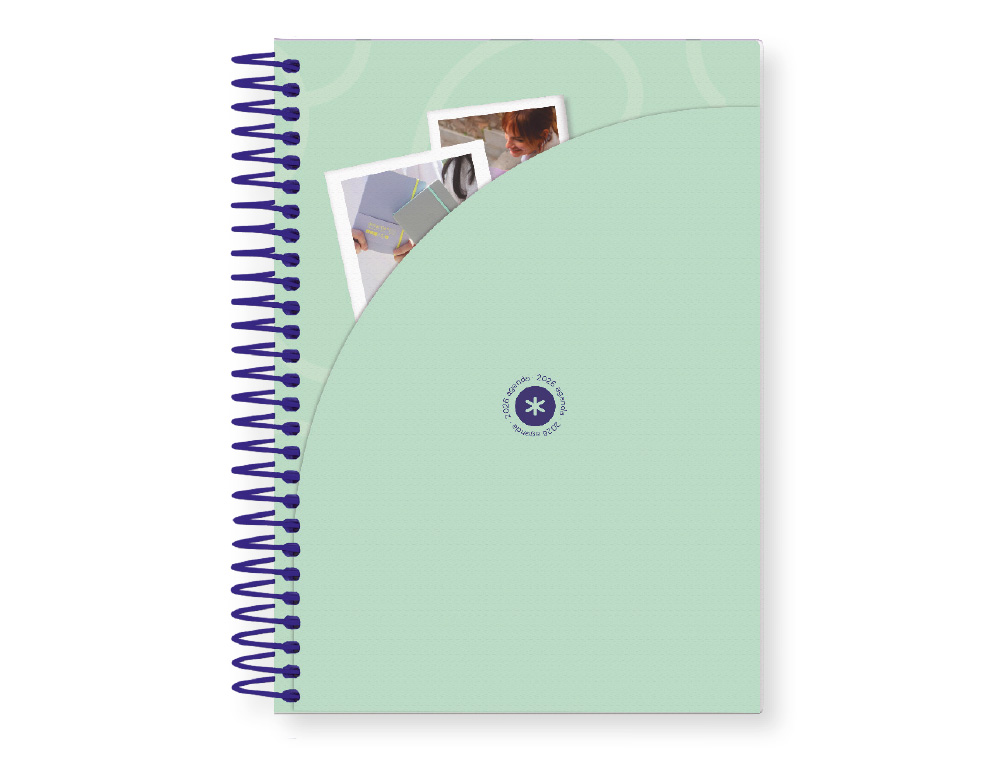 AGENDA ESPIRAL ANTARTIK HERE AND NOW A5+ 2026 DA PGINA AZUL CLARO PAPEL 80G FSC