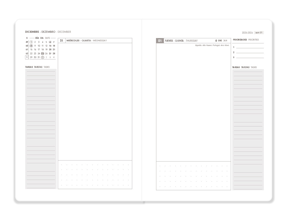AGENDA ESPIRAL ANTARTIK HERE AND NOW A5+ 2026 DÍA PÁGINA ROSA PAPEL 80G FSC