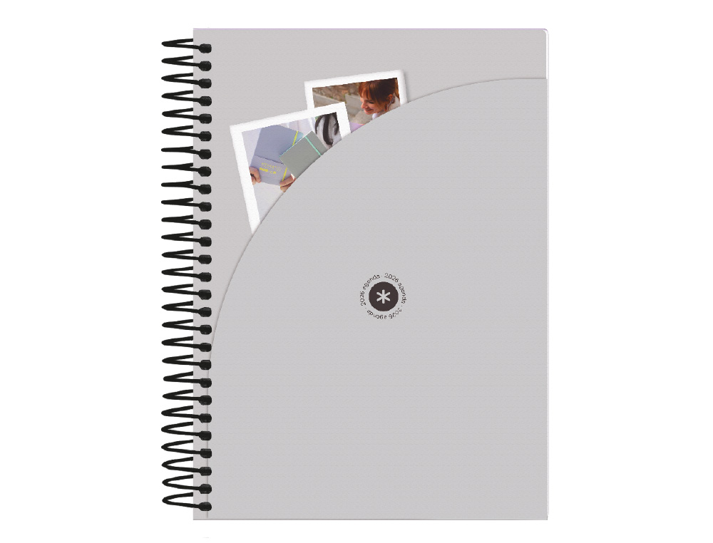 AGENDA ESPIRAL ANTARTIK MANIFEST A5+ 2026 DÍA PÁGINA MORADO PAPEL 80G FSC