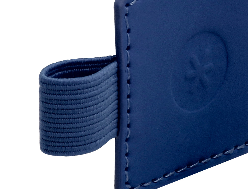 PORTABOLIGRAFO AUTOADHESIVO ANTARTIK PARA CUADERNO NOTE CON ELASTICO HASTA 15 MM GROSOR 80 MM AZUL MARINO