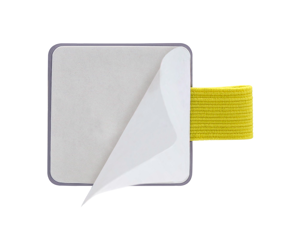 PORTABOLIGRAFO AUTOADHESIVO ANTARTIK PARA CUADERNO NOTE CON ELASTICO HASTA 15 MM GROSOR 80 MM MORADO Y AMARILLO