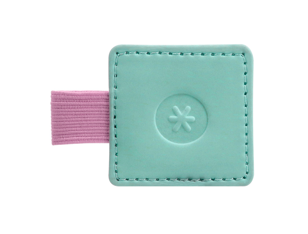 PORTABOLIGRAFO AUTOADHESIVO ANTARTIK PARA CUADERNO NOTE CON ELASTICO HASTA 15 MM GROSOR 80 MM TURQUESA Y ROSA