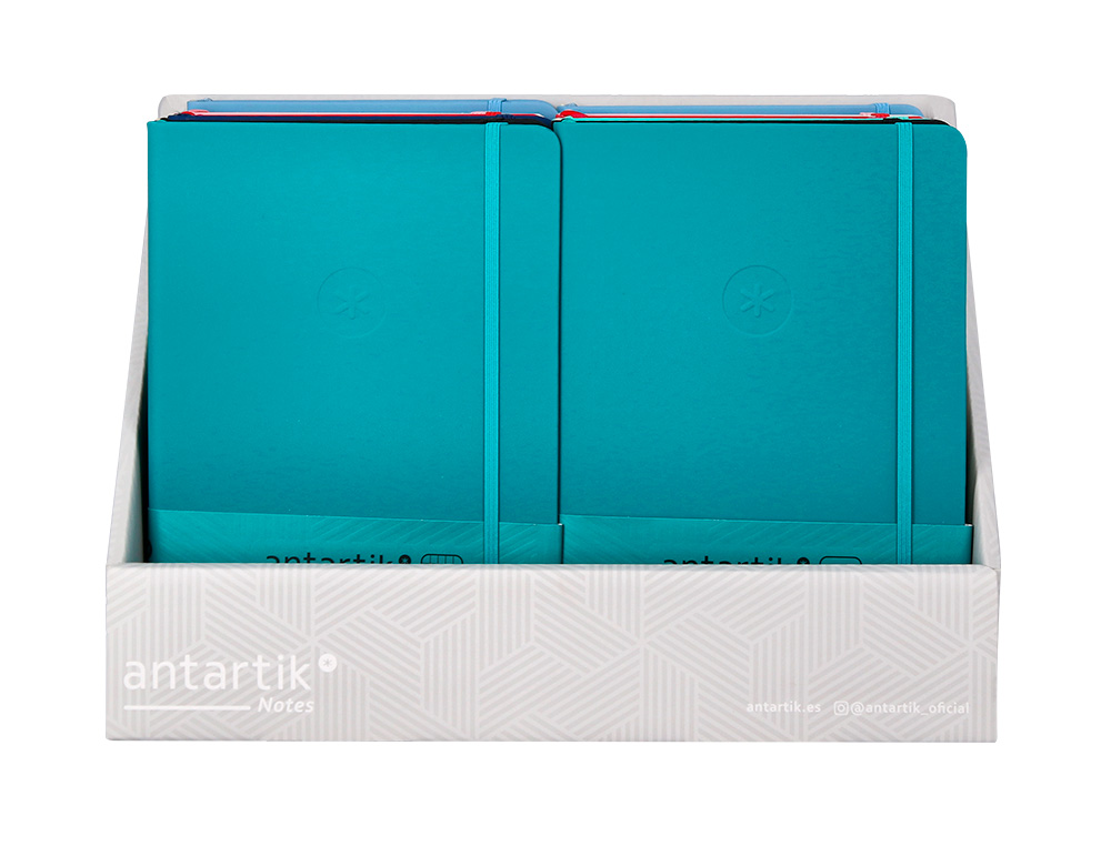 CUADERNO CON GOMILLA ANTARTIK NOTE TAPA BLANDA EXPOSITOR DE 18 UNIDADES SURTIDAS