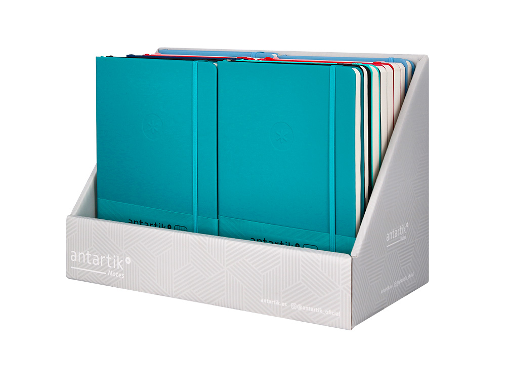 CUADERNO CON GOMILLA ANTARTIK NOTE TAPA BLANDA EXPOSITOR DE 18 UNIDADES SURTIDAS