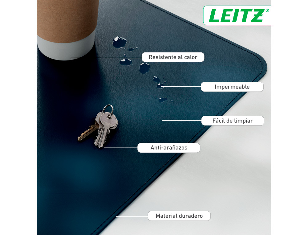 ALFOMBRILLA DE SOBREMESA LEITZ 80X40 CM COLOR AZUL OSCURO