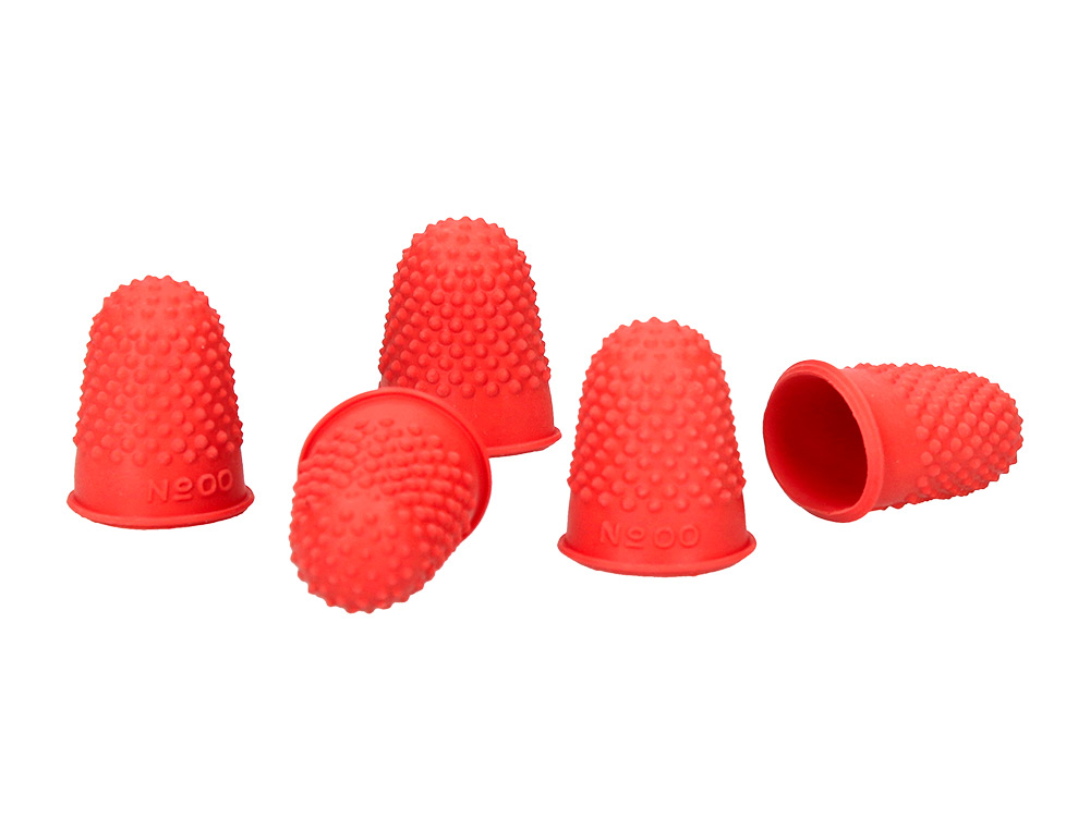 DEDILES Q-CONNECT GOMA N00 18-20 MM DIAMETRO CAJA DE 12 UNIDADES COLOR ROJO