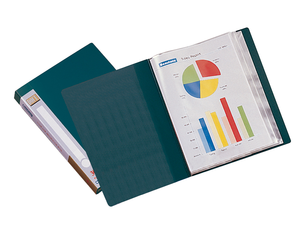 CARPETA LIDERPAPEL PERSONALIZA 37023 30 FUNDAS POLIPROPILENO DIN A4 VERDE LOMO PERSONALIZABLE