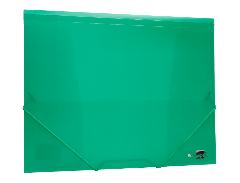 CARPETA LIDERPAPEL GOMAS SOLAPAS 34963 POLIPROPILENO DIN A4 VERDE TRANSLUCIDO