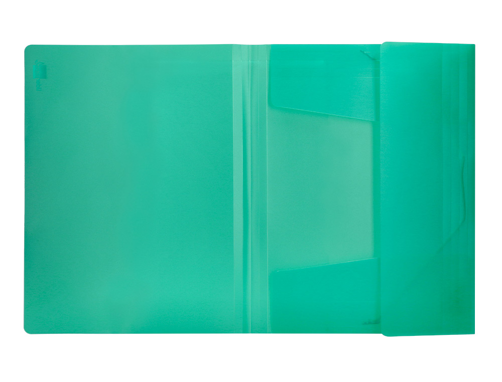 CARPETA LIDERPAPEL GOMAS SOLAPAS 34963 POLIPROPILENO DIN A4 VERDE TRANSLUCIDO