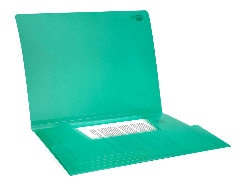 CARPETA LIDERPAPEL GOMAS SOLAPAS 34963 POLIPROPILENO DIN A4 VERDE TRANSLUCIDO