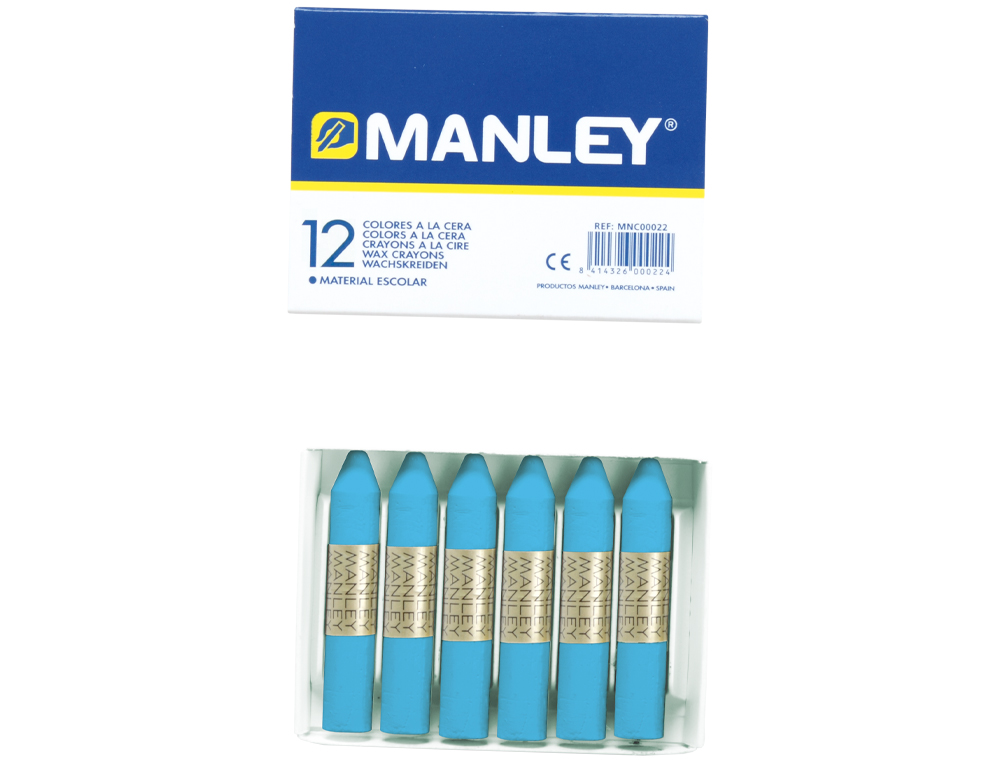 LAPICES CERA MANLEY UNICOLOR AZUL CELESTE N.17 CAJA DE 12 UNIDADES