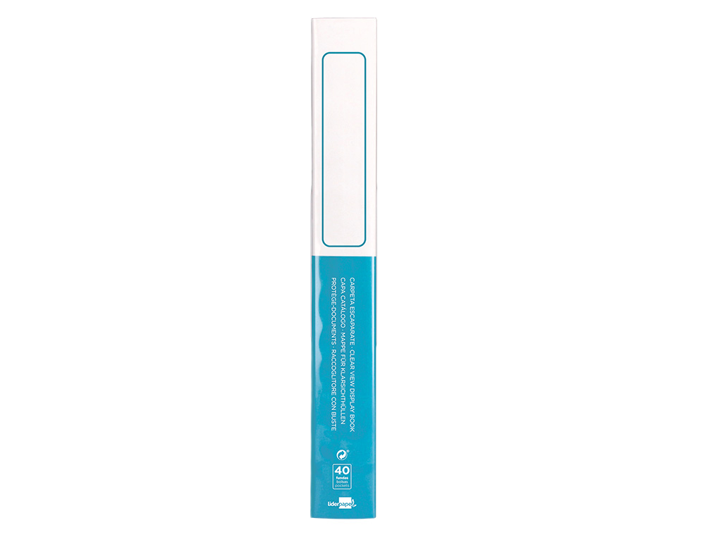 CARPETA LIDERPAPEL PERSONALIZA 37732 40 FUNDAS CANGURO POLIPROPILENO DIN A4 AZUL PORTADA Y LOMO PERSONALIZABLE
