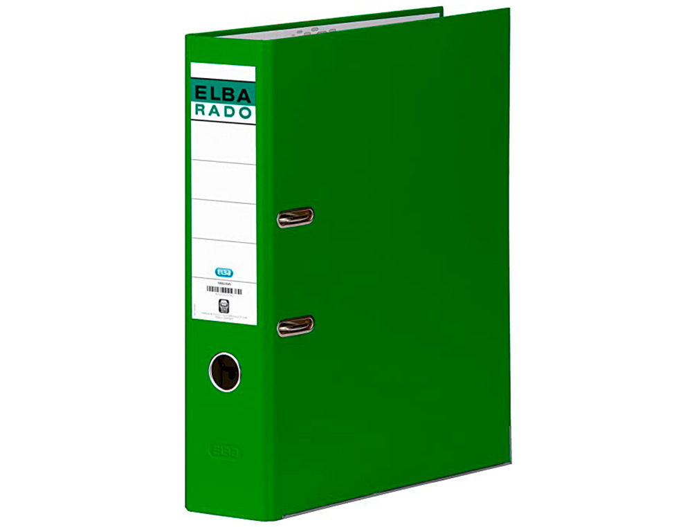 ARCHIVADOR DE PALANCA ELBA CARTON FORRADO DIN A4 VERDE LOMO DE 80 MM RADO CHIC