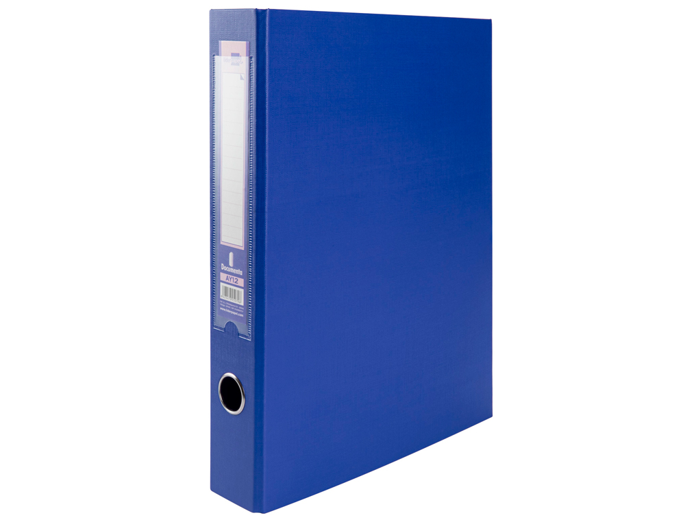 CARPETA DE 2 ANILLAS MIXTA 40 MM LIDERPAPEL FOLIO CARTON FORRADO PAPER COAT CON OLLAO Y TARJETERO COLOR AZUL