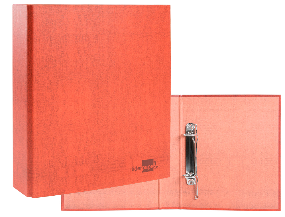 CARPETA DE 2 ANILLAS 25MM MIXTAS LIDERPAPEL CUARTO CARTON CUERO FORRADO COMPRESOR PLASTICO
