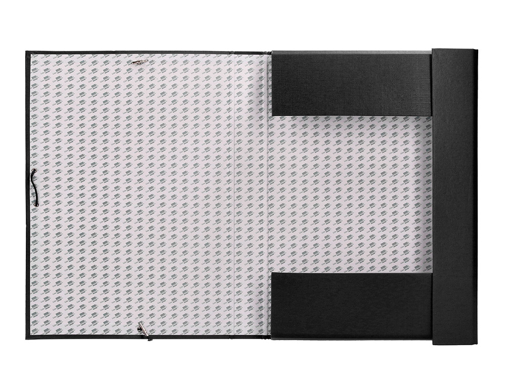 CARPETA PROYECTOS LIDERPAPEL FOLIO LOMO 90MM CARTON FORRADO NEGRA