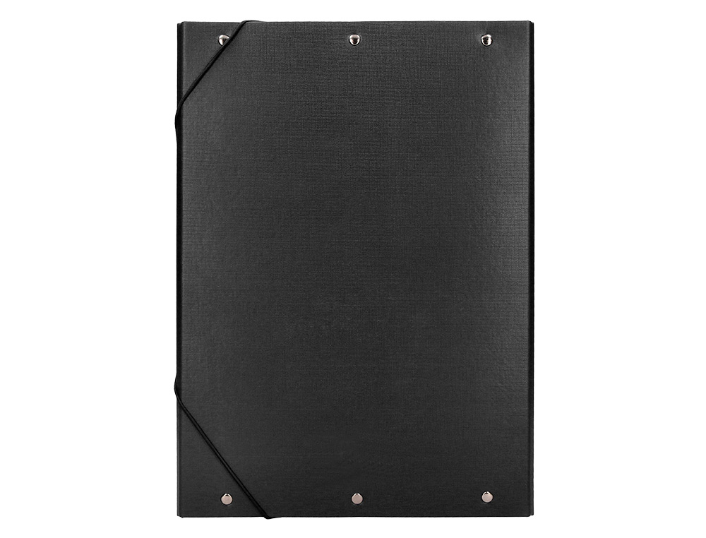 CARPETA PROYECTOS LIDERPAPEL FOLIO LOMO 90MM CARTON FORRADO NEGRA