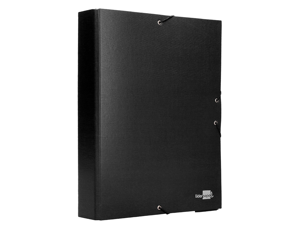 CARPETA PROYECTOS LIDERPAPEL FOLIO LOMO 90MM CARTON FORRADO NEGRA