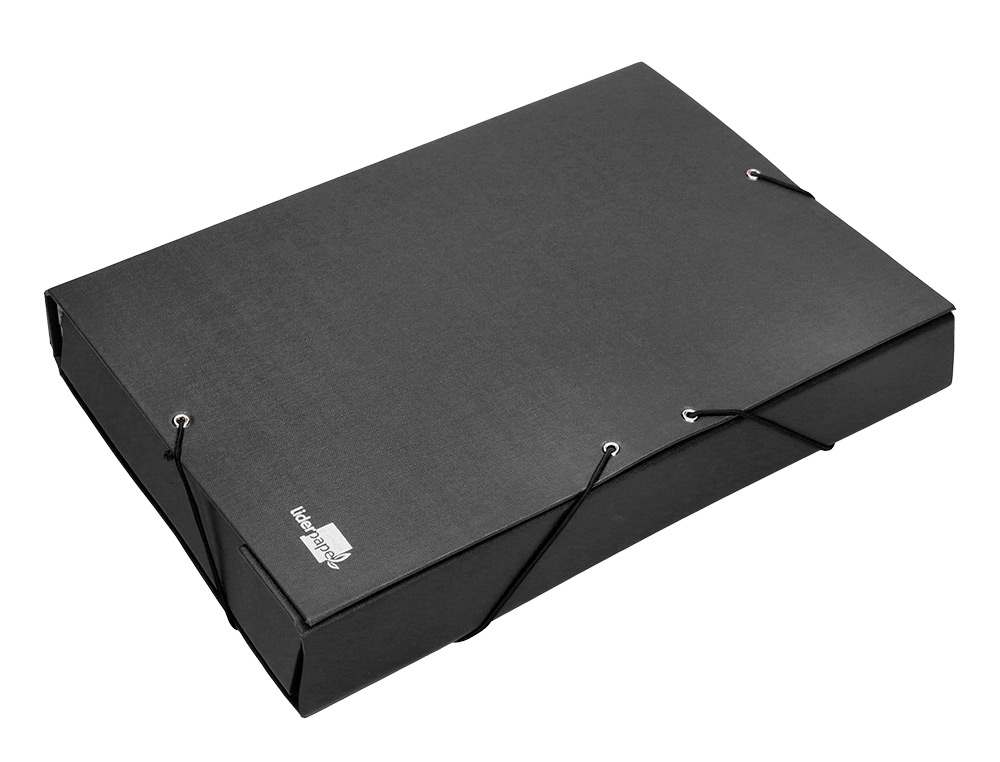 CARPETA PROYECTOS LIDERPAPEL FOLIO LOMO 90MM CARTON FORRADO NEGRA