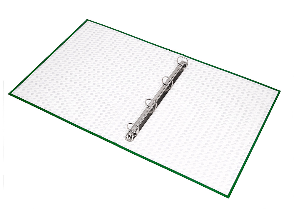 CARPETA DE 4 ANILLAS 25MM MIXTAS LIDERPAPEL FOLIO CARTONFORRADO PAPER COAT VERDE