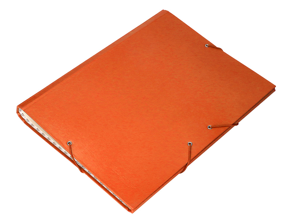 CARPETA CLASIFICADORA LIDERPAPEL 12 DEPARTAMENTOS FOLIO PROLONGADO CARTON FORRADO NARANJA