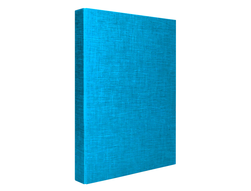 CARPETA DE 4 ANILLAS 25MM MIXTAS LIDERPAPEL FOLIO CARTON FORRADO PAPER COAT CELESTE