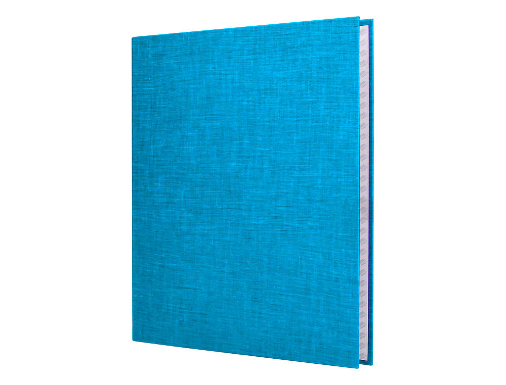 CARPETA DE 4 ANILLAS 25MM MIXTAS LIDERPAPEL FOLIO CARTON FORRADO PAPER COAT CELESTE