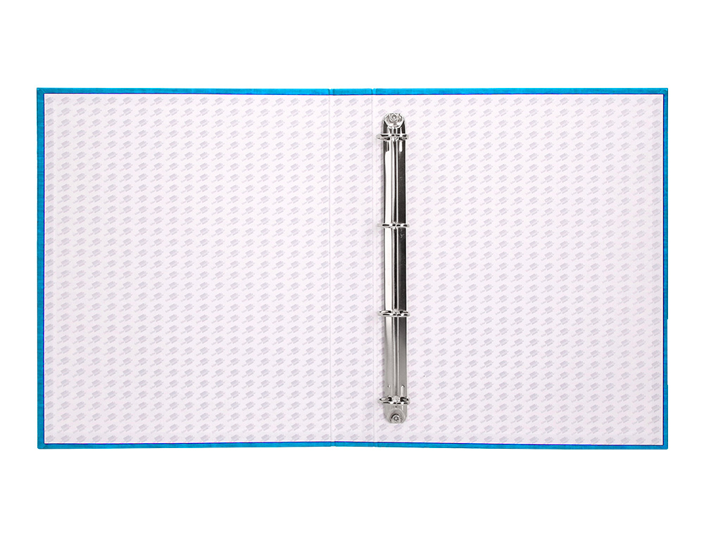CARPETA DE 4 ANILLAS 25MM MIXTAS LIDERPAPEL FOLIO CARTON FORRADO PAPER COAT CELESTE