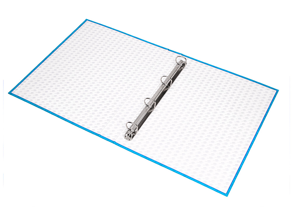 CARPETA DE 4 ANILLAS 25MM MIXTAS LIDERPAPEL FOLIO CARTON FORRADO PAPER COAT CELESTE
