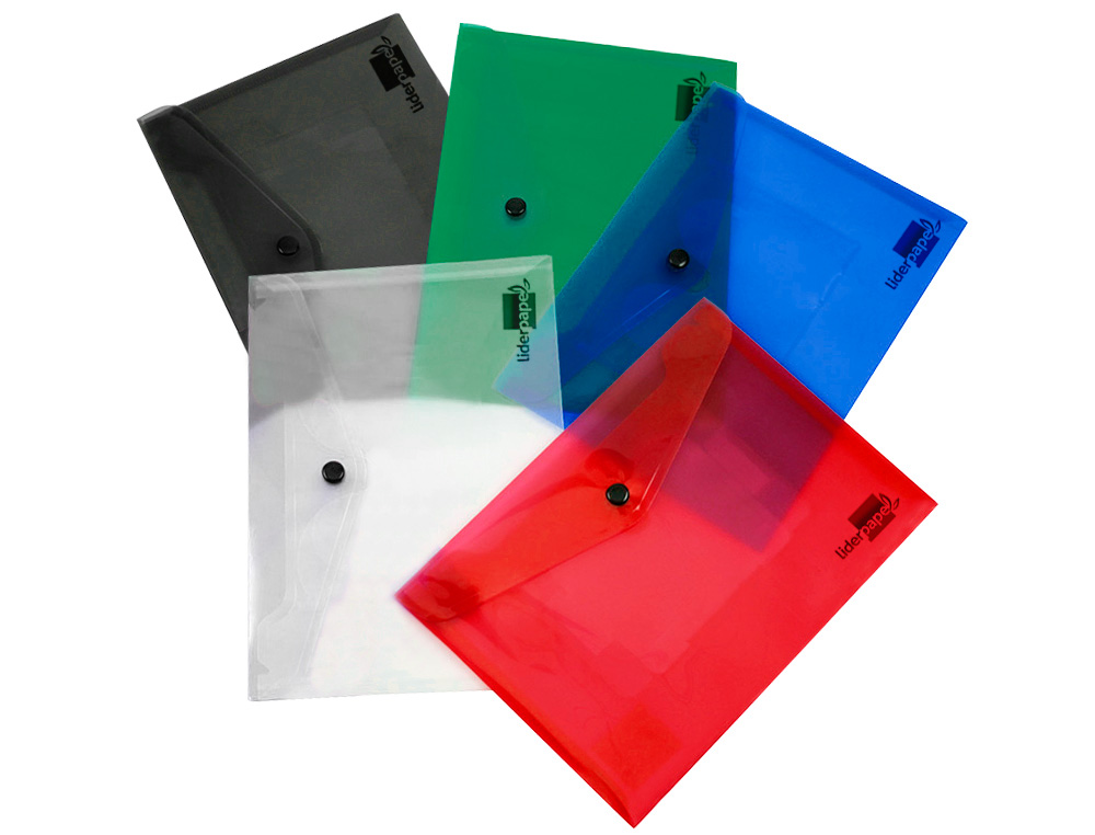 CARPETA LIDERPAPEL DOSSIER BROCHE 34350 POLIPROPILENO DIN A5 ROJA TRANSPARENTE