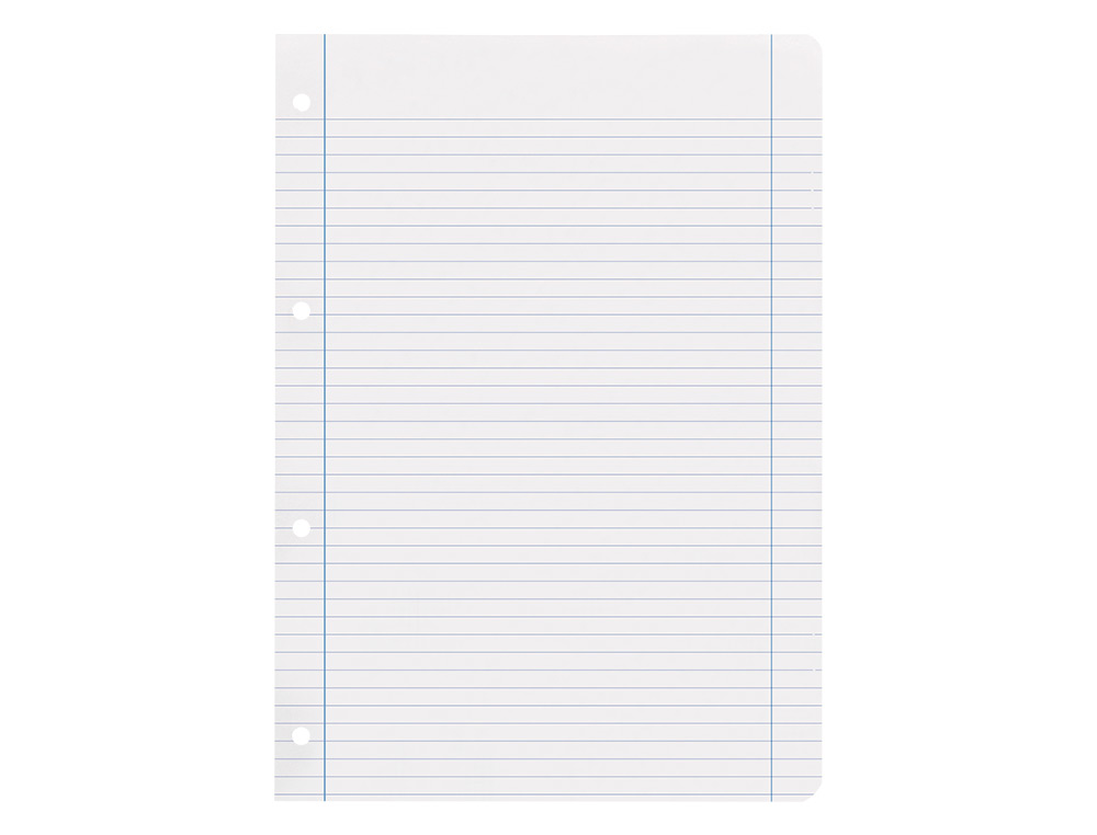RECAMBIO LIDERPAPEL A4 100 HOJAS 100GR HORIZONTAL CON DOBLE MARGEN 4 TALADROS