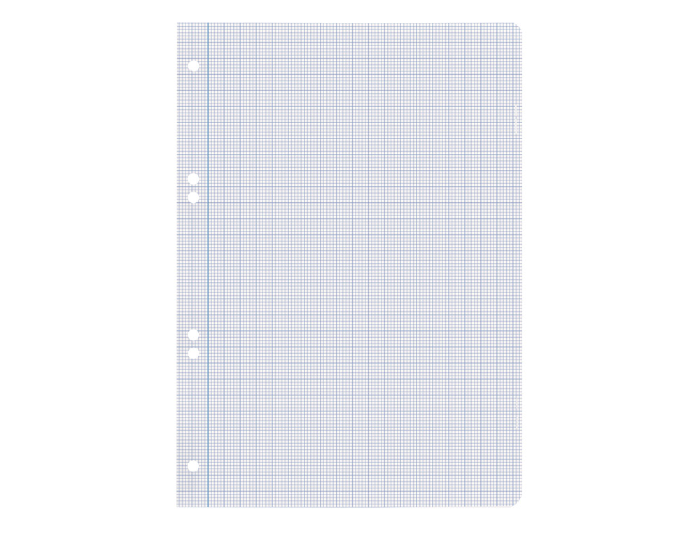 RECAMBIO LIDERPAPEL CUARTO 100 HOJAS 60G/M2 MILIMETRADO SIN MARGEN 6 TALADROS