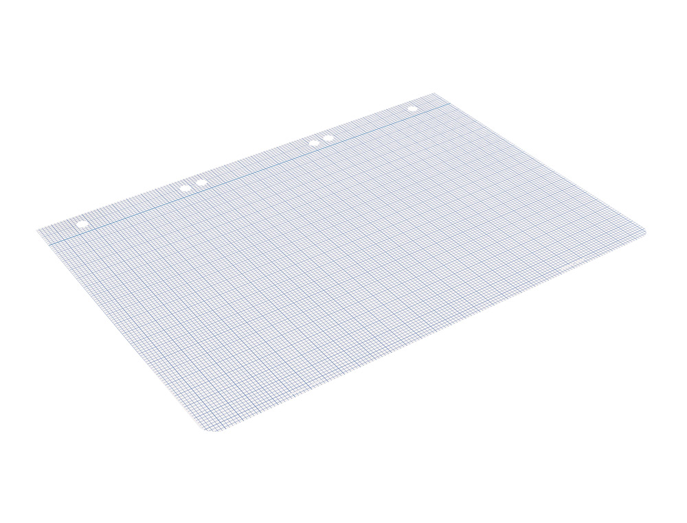 RECAMBIO LIDERPAPEL CUARTO 100 HOJAS 60G/M2 MILIMETRADO SIN MARGEN 6 TALADROS