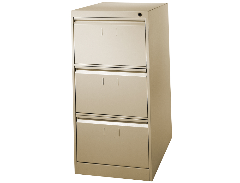 FICHERO CAJONES DE SUELO METALICO DE 3 CAJONES 101 ALTO,65 PROF. 47,5 ANCHO COLOR BEIGE N.34