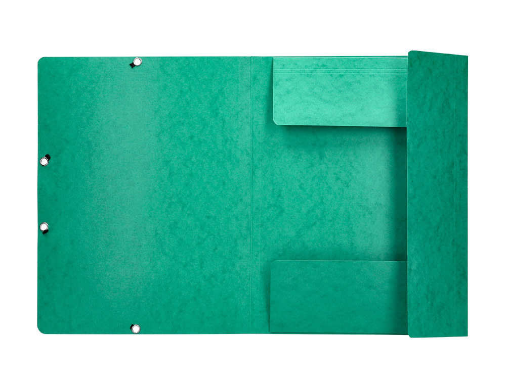 CARPETA Q-CONNECT GOMAS KF02168 CARTON SIMIL-PRESPAN SOLAPAS 320X243 MM VERDE