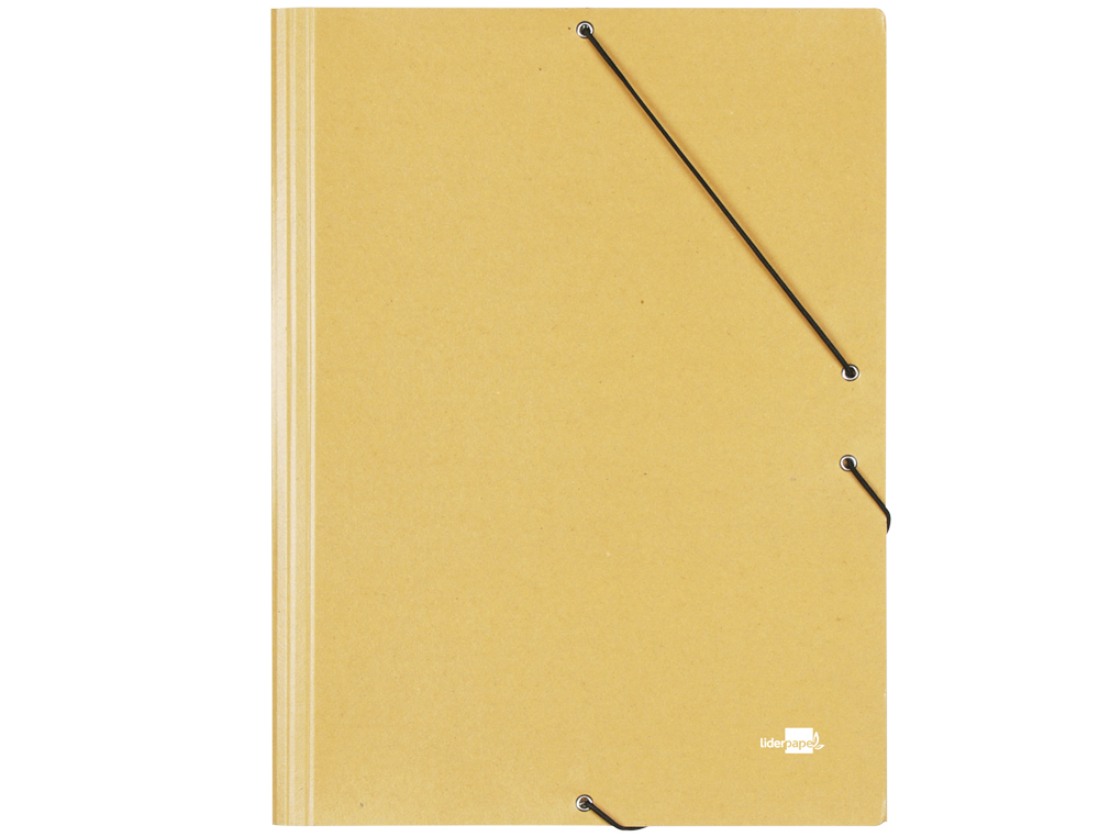 CARPETA LIDERPAPEL GOMAS TRES SOLAPAS CARTON PRESPAN A3 COLOR AMARILLO