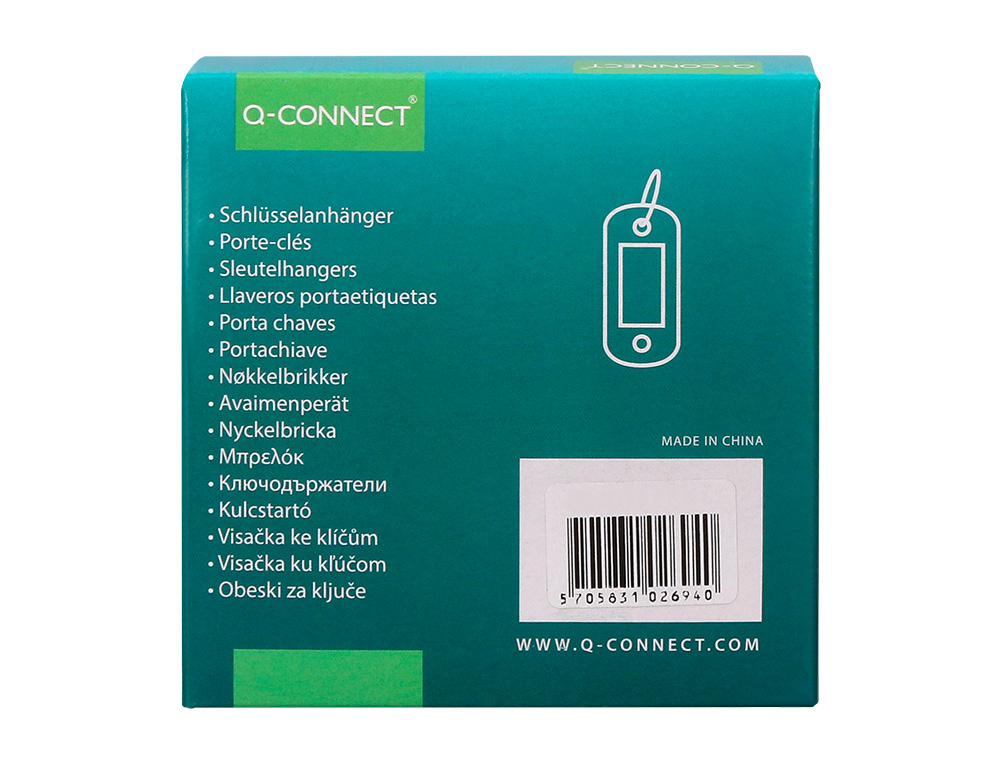 LLAVERO PORTAETIQUETAS Q-CONNECT COLOR AMARILLO EXPOSITOR DE 100 UNIDADES