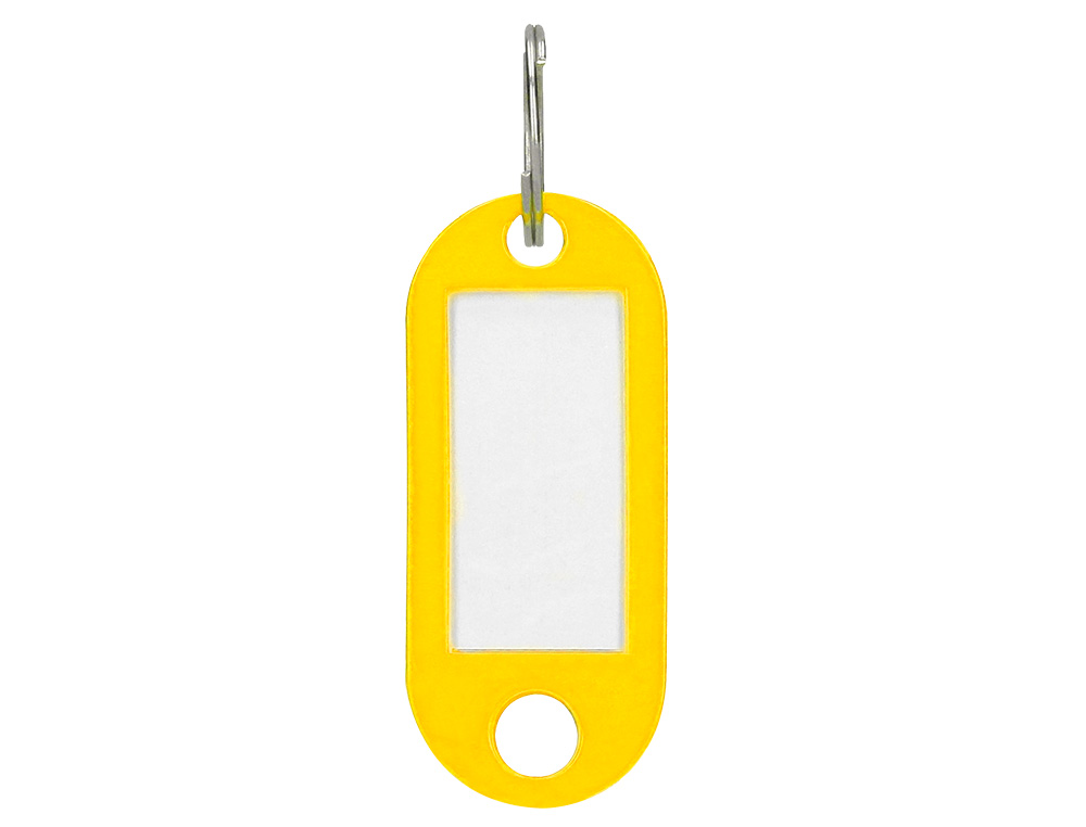 LLAVERO PORTAETIQUETAS Q-CONNECT COLOR AMARILLO EXPOSITOR DE 100 UNIDADES