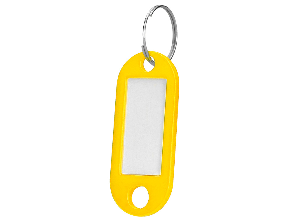 LLAVERO PORTAETIQUETAS Q-CONNECT COLOR AMARILLO EXPOSITOR DE 100 UNIDADES